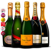 5 Champagne Set: Ruinart Brut, G.H. Mumm Cordon Rouge, Veuve Clicquot Brut, Moët & Chandon Impérial, Bollinger Special Cuvée 5×750 ml