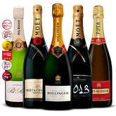 5 Champagne Set: Pol Roger Réserve Brut, Moët & Chandon Impérial, Bollinger Special Cuvée, Moët & Chandon Grand Vintage, Piper-Heidsieck Cuvée Brut 5×750 ml