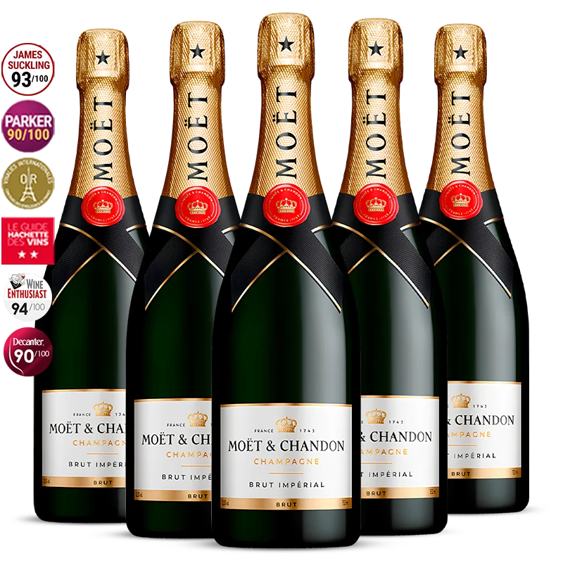 Pack of 5 Bottles Champagne Moët & Chandon - Brut Impérial 3.75L